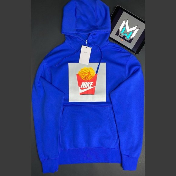 Nike | Shirts | Nike Nsw Waffle Fries Graphic Print Pullover Hoodie  Dm227448 Blue Mens Sizes | Poshmark